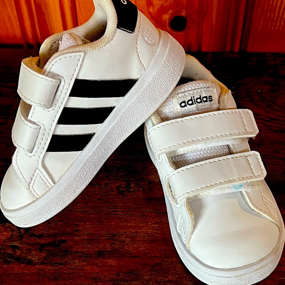 Kids Toddler Children Adidas Grand Court Strap Shoes